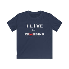 Load image into Gallery viewer, I Live for Crabbing Kids Softstyle Tee - Multiple Colors Available
