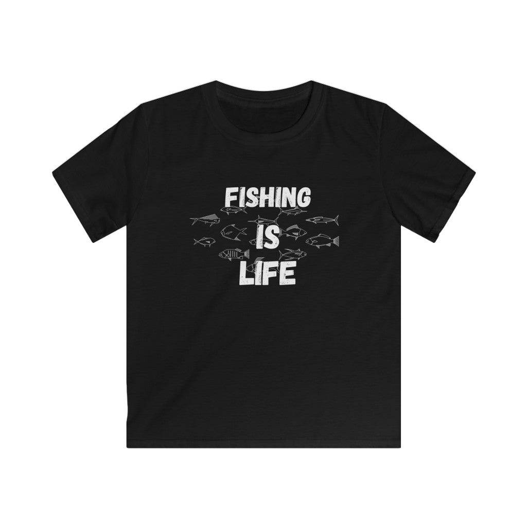 Fishing is Life Kids Softstyle Tee - Multiple Colors Available