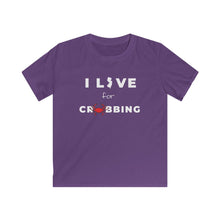 Load image into Gallery viewer, I Live for Crabbing Kids Softstyle Tee - Multiple Colors Available
