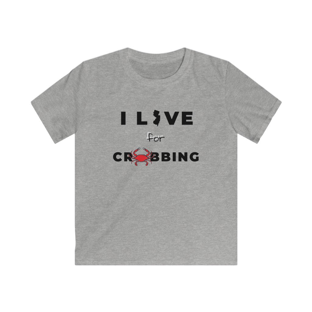 I Live for Crabbing Kids Softstyle Tee - Multiple Colors Available