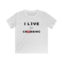 Load image into Gallery viewer, I Live for Crabbing Kids Softstyle Tee - Multiple Colors Available
