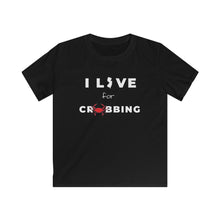 Load image into Gallery viewer, I Live for Crabbing Kids Softstyle Tee - Multiple Colors Available
