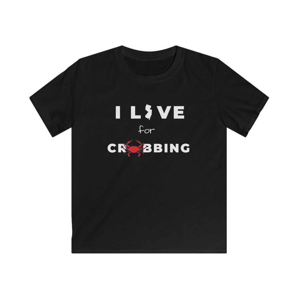 I Live for Crabbing Kids Softstyle Tee - Multiple Colors Available