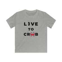 Load image into Gallery viewer, Live to Crab Kids Softstyle Tee - Multiple Colors Available
