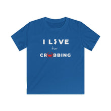 Load image into Gallery viewer, I Live for Crabbing Kids Softstyle Tee - Multiple Colors Available
